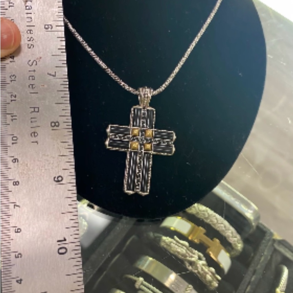 Konstantino 18k Gold & Sterling Silver Cross Pendant Necklace ✨FIRM✨